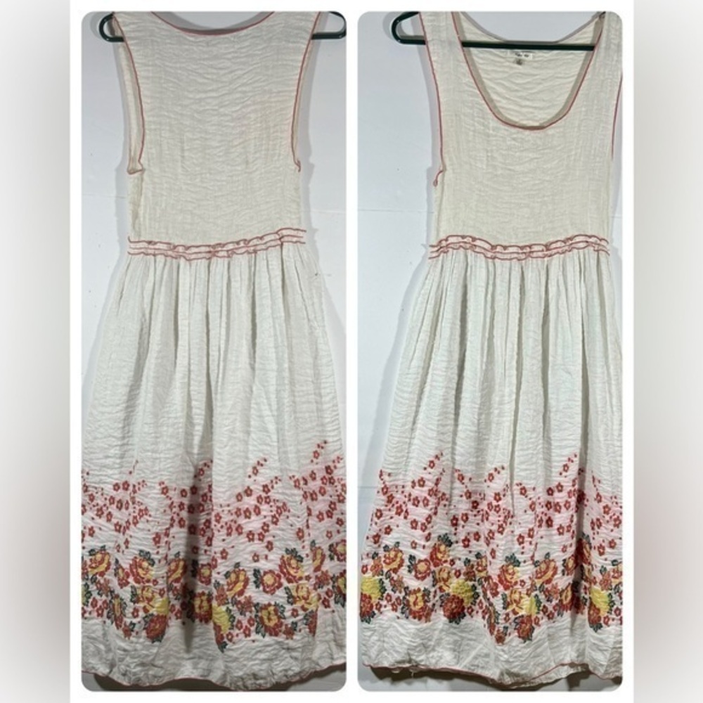SOPIE MAX MIDI SUNDRESS CREAM AND FLORAL SIZE LARGE